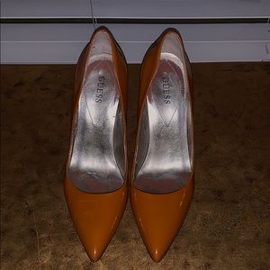 Orange Guess Pumps